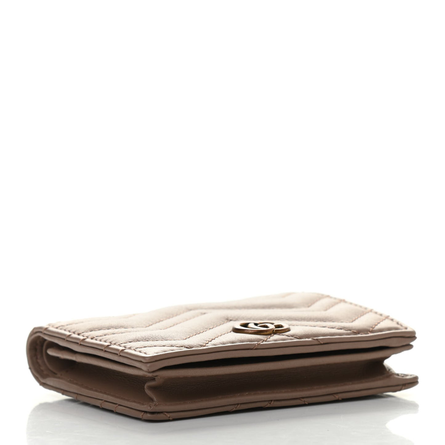 Calfskin Matelasse GG Marmont Card Case Porcelain Rose