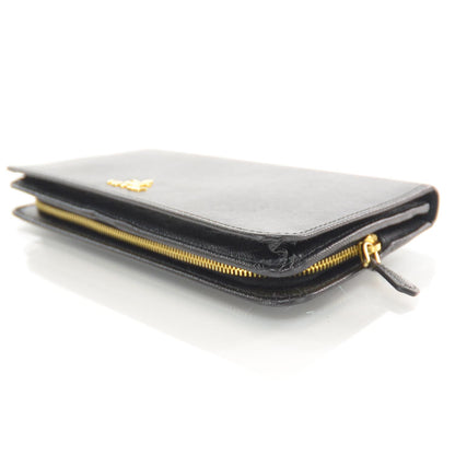 Prada Saffiano Metal Continental Wallet Nero Black 3 of 7