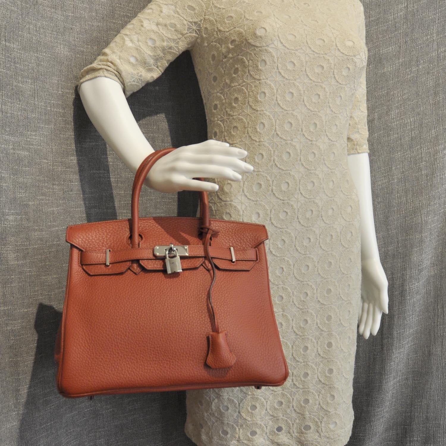 Hermes Taurillon Clemence Birkin 30 Red 2 of 10