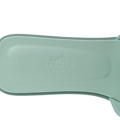 Hermes Epsom Oran Sandals 37 Vert Embrun 6 of 9