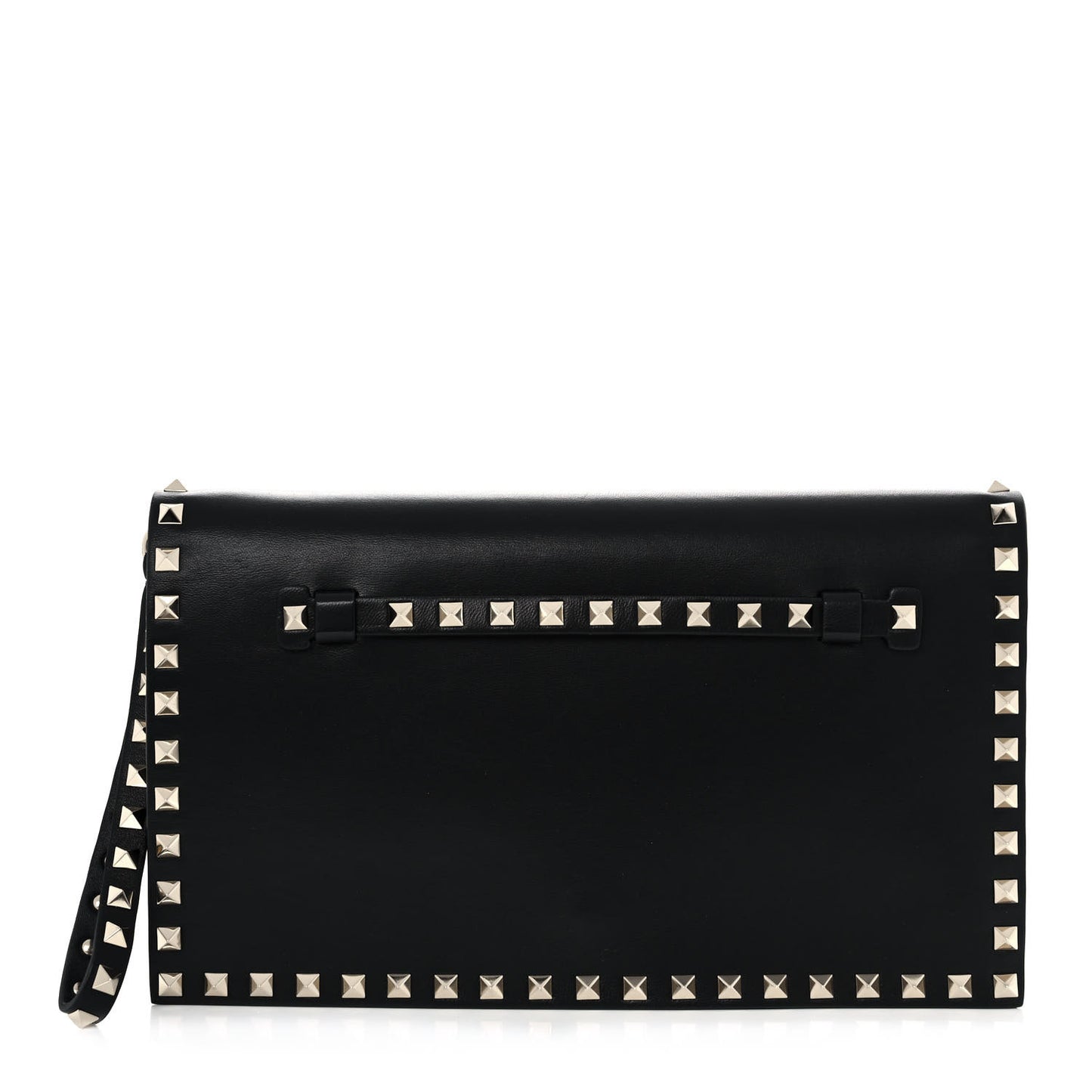 Nappa Rockstud Wristlet Clutch Black