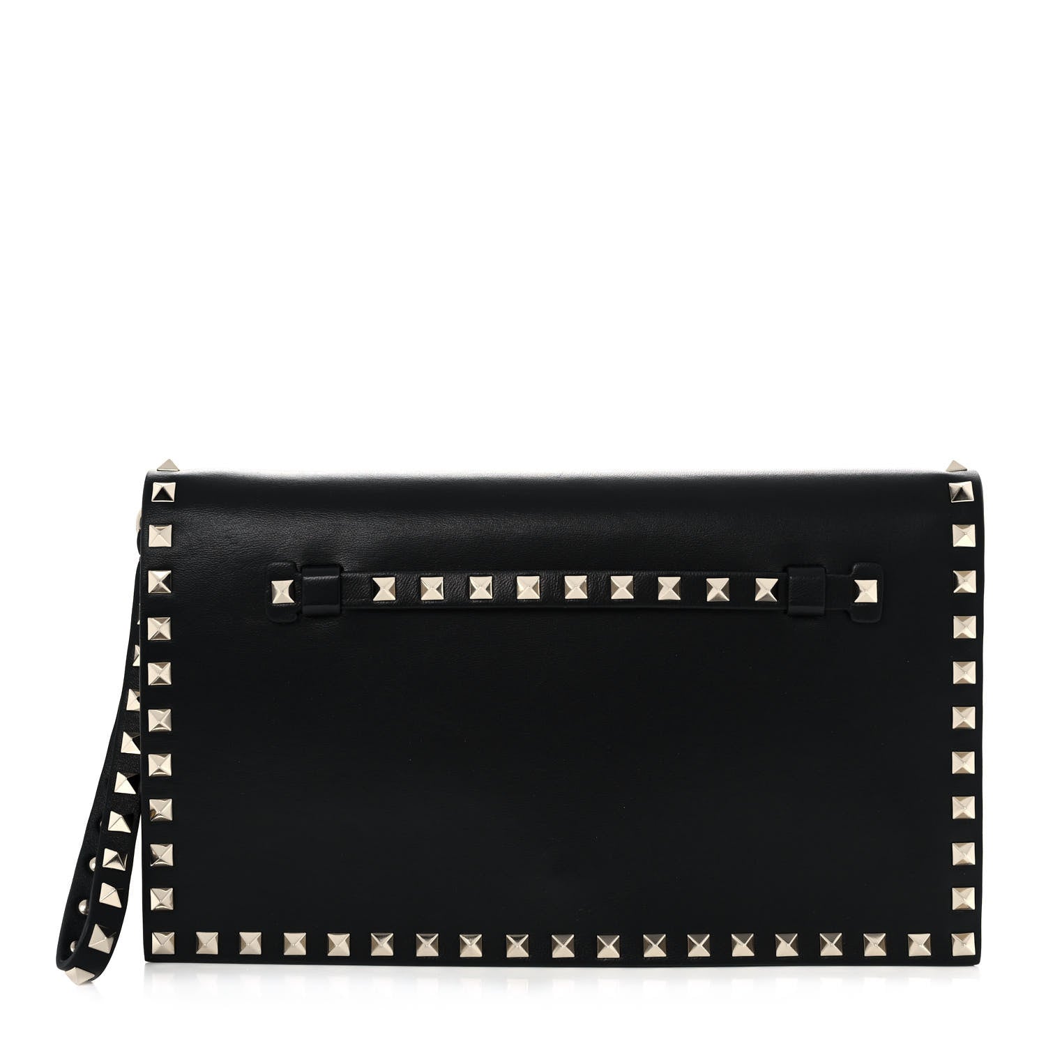 Valentino Garavani Nappa Rockstud Wristlet Clutch Black 1 of 12