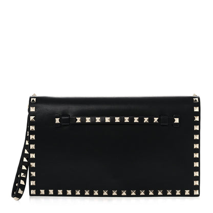 Valentino Garavani Nappa Rockstud Wristlet Clutch Black 1 of 12