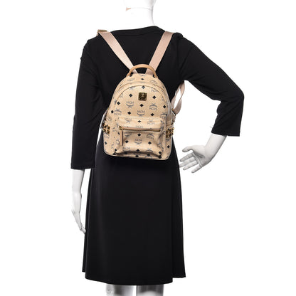 MCM Visetos Side Stud Mini Stark Backpack Beige 2 of 11