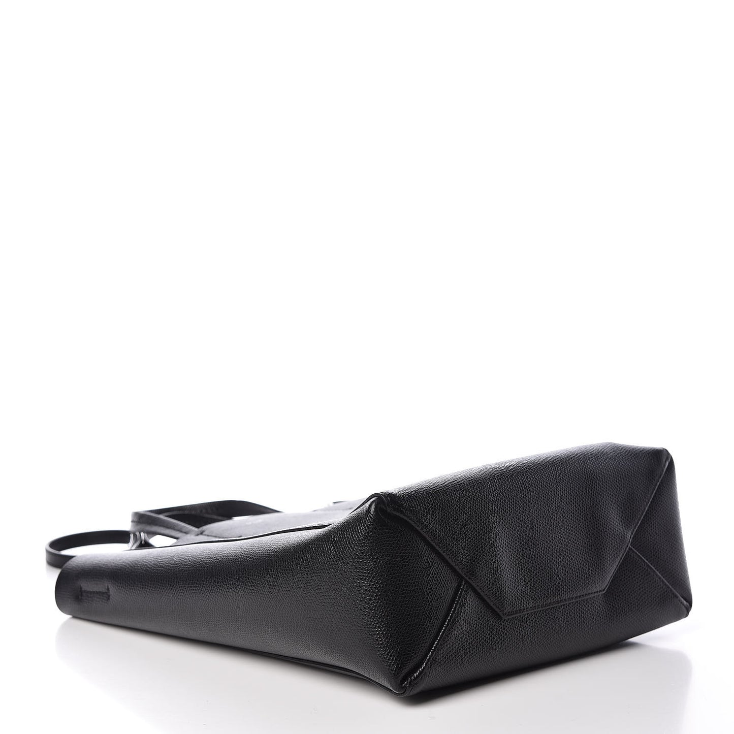Grained Calfskin Small Vertical Cabas Black