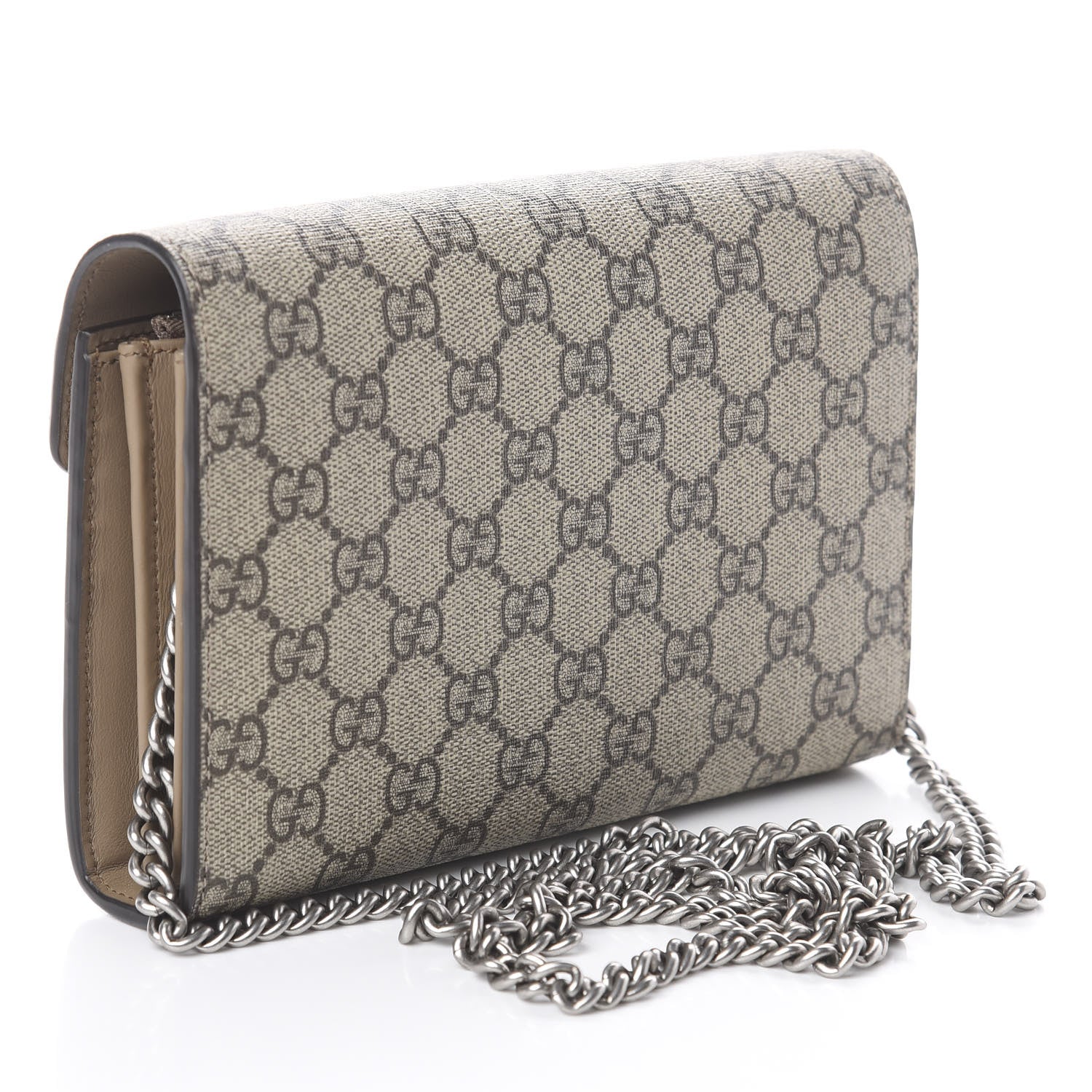 Gucci GG Supreme Monogram Mini Dionysus Chain Wallet Beige Taupe 2 of 8