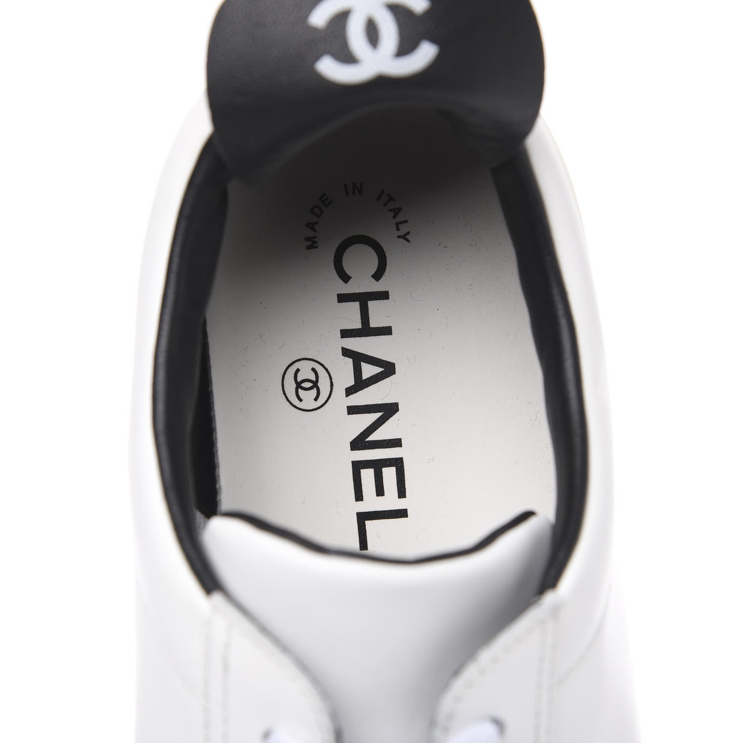 Chanel Calfskin CC Womens Sneakers 38.5 White 6 of 10
