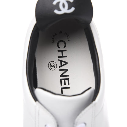 Chanel Calfskin CC Womens Sneakers 38.5 White 6 of 10