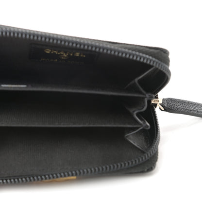 Chanel Caviar Quilted Boy Zip Around Coin Purse Wallet Black 5 of 8