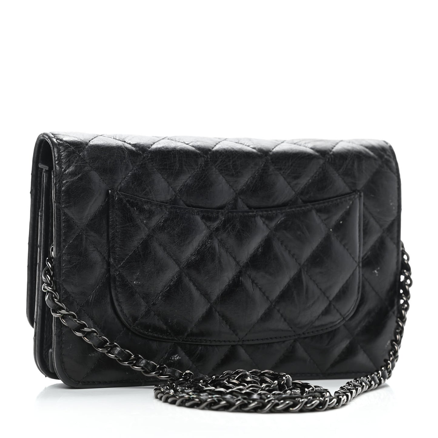 Aged Calfskin Quilted Reissue Wallet On Chain WOC So Black
