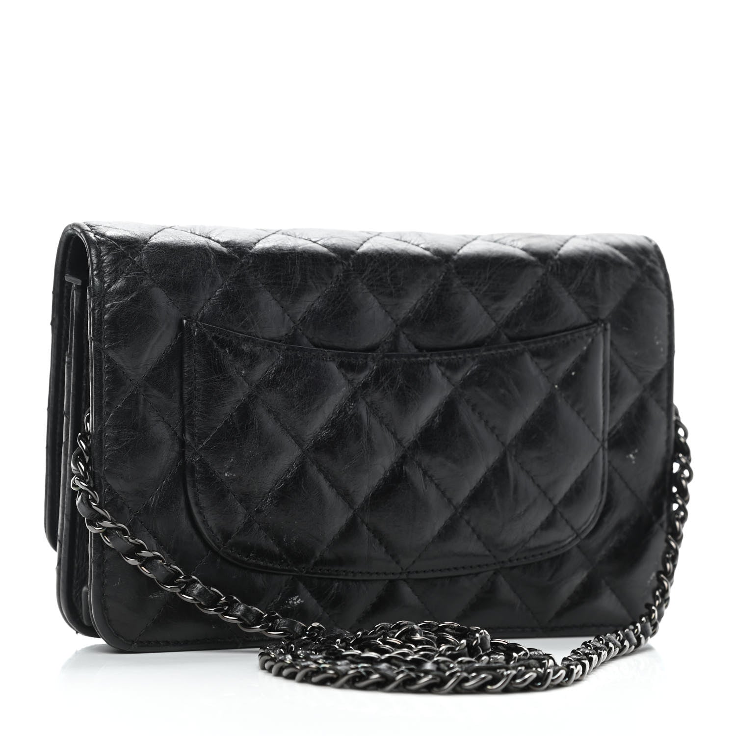 Chanel Aged Calfskin Quilted Reissue Wallet On Chain WOC So Black 2 of 4