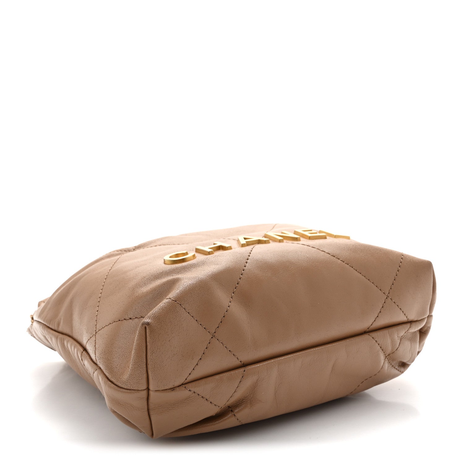 Chanel Shiny Calfskin Quilted Mini Chanel 22 Dark Beige 4 of 11