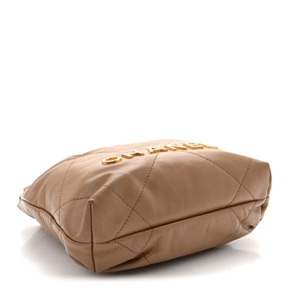 Chanel Shiny Calfskin Quilted Mini Chanel 22 Dark Beige 4 of 11