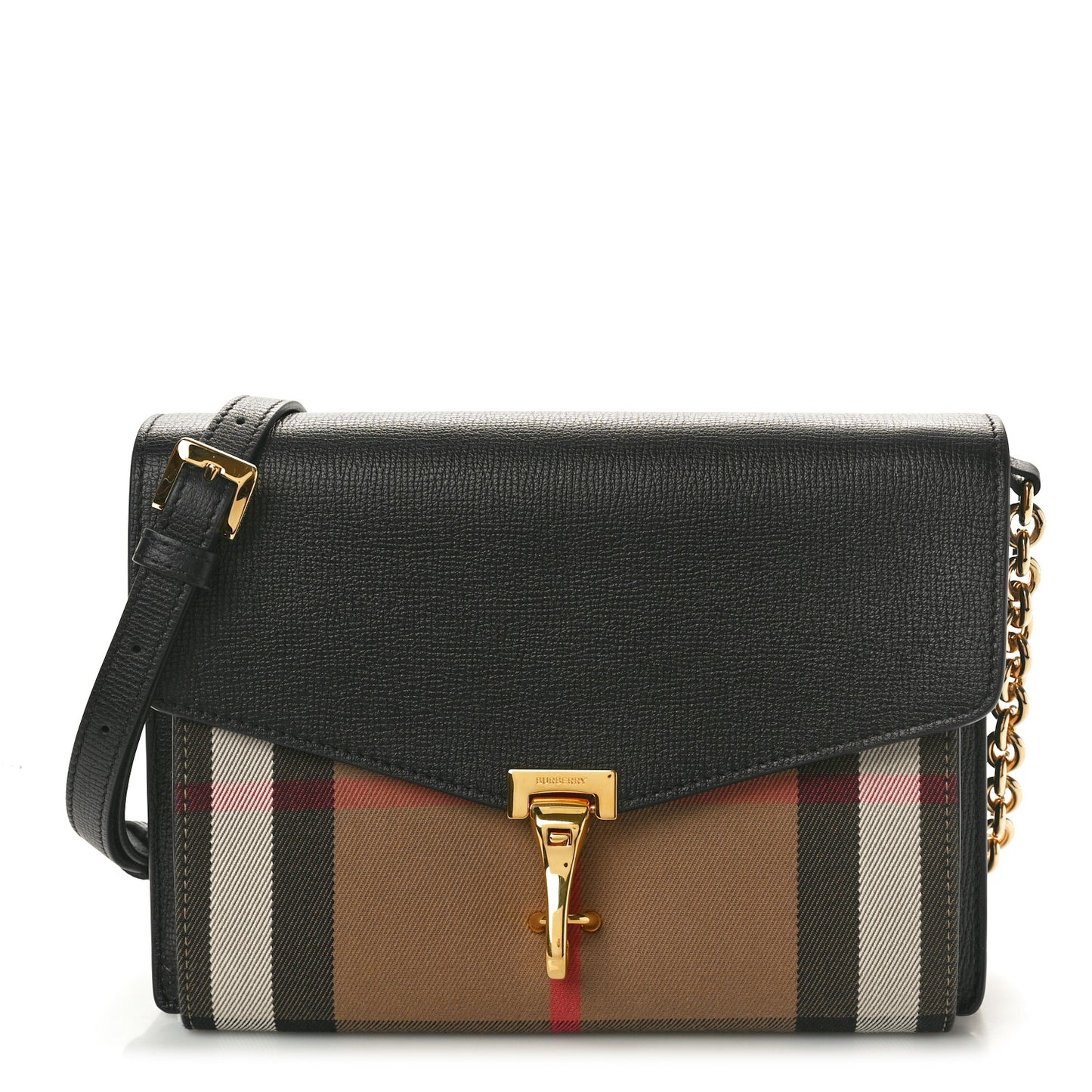 Derby Calfskin House Check Baby Macken Crossbody Bag Black