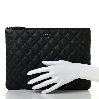 Chanel Crumpled Calfskin Quilted Medium Cosmetic Case So Black 2 of 7