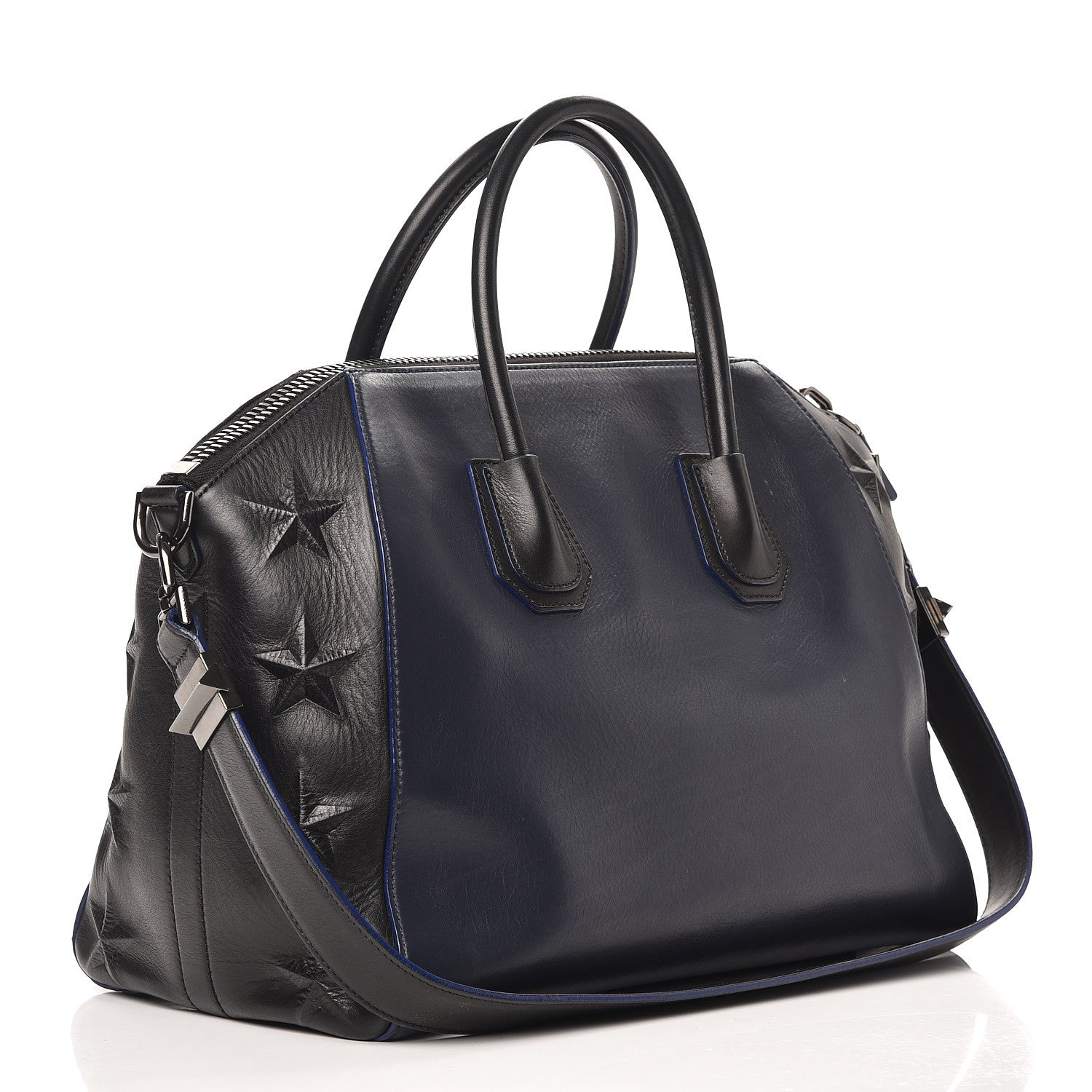 Givenchy Smooth Calfskin Star Embossed Medium Antigona Black Blue 3 of 14