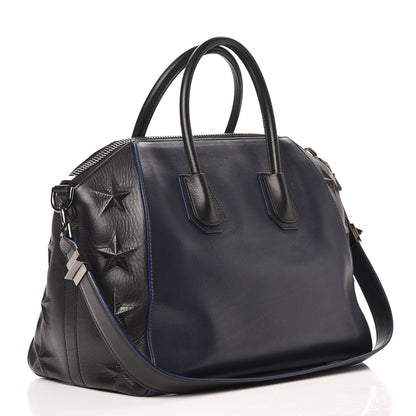 Givenchy Smooth Calfskin Star Embossed Medium Antigona Black Blue 3 of 14
