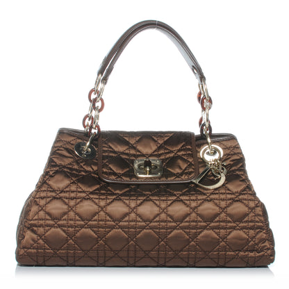 Christian Dior Nylon Cannage Medium Charming Lock Tote Chocolate 1 of 7