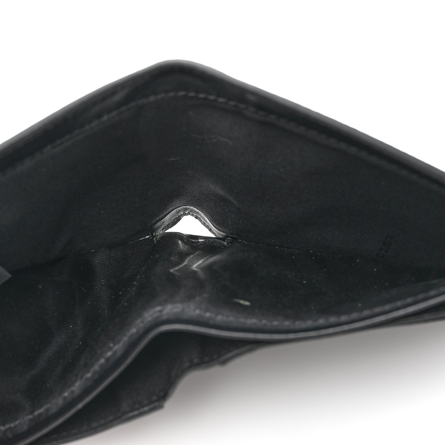 Fendi Glazed Fabric Vitello King FF 1974 Diagonal Bi-Fold Wallet Grey Black Sunflower 6 of 10