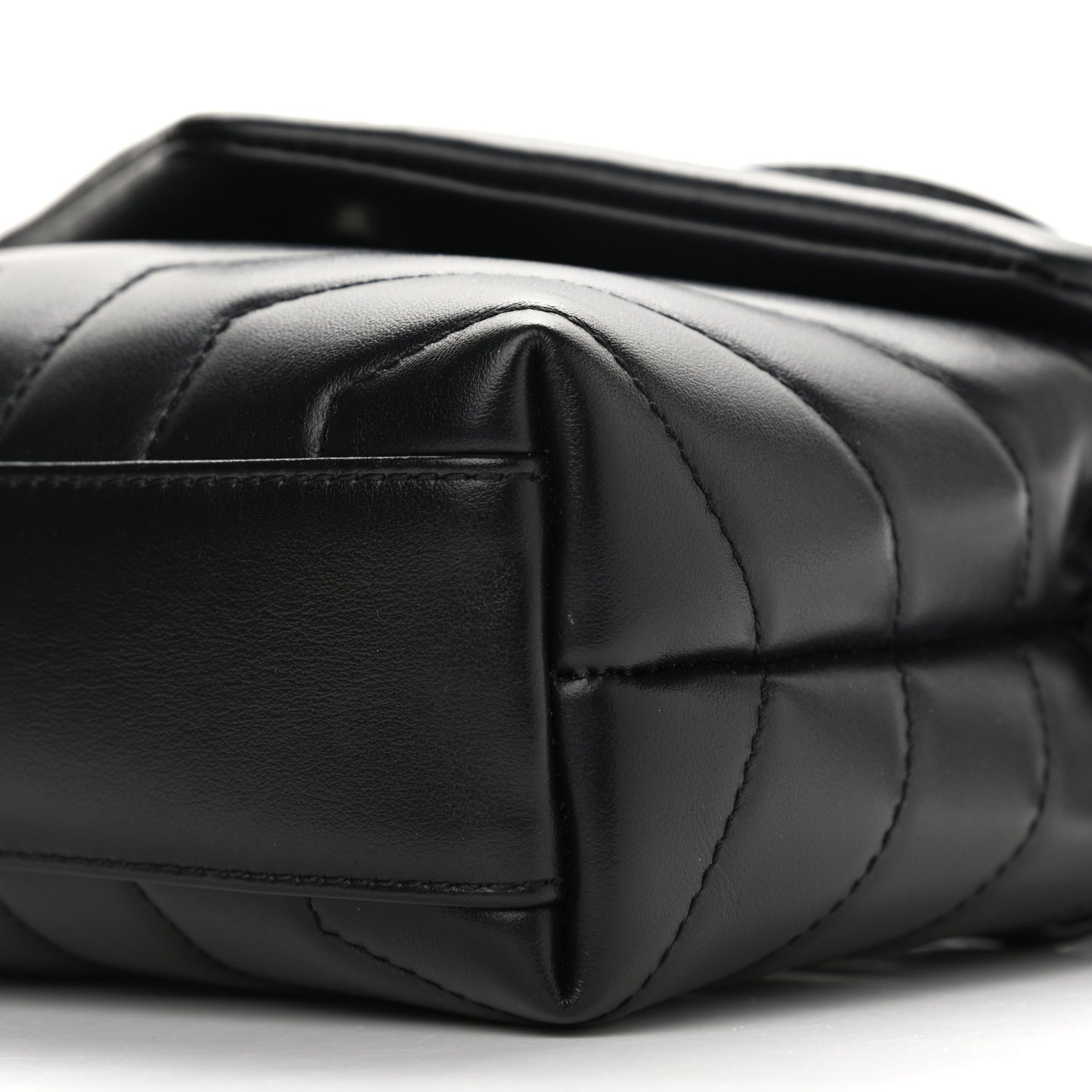 Calfskin Y Quilted Monogram Toy Loulou Crossbody Bag Black