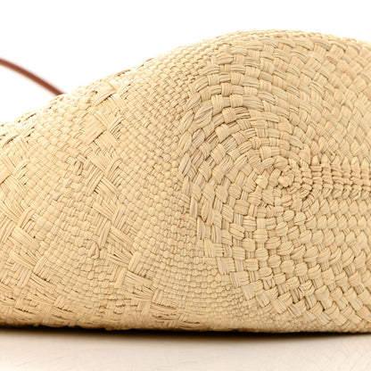Loewe Calfskin Raffia Small Anagram Basket Tote Bag Natural Tan 8 of 9
