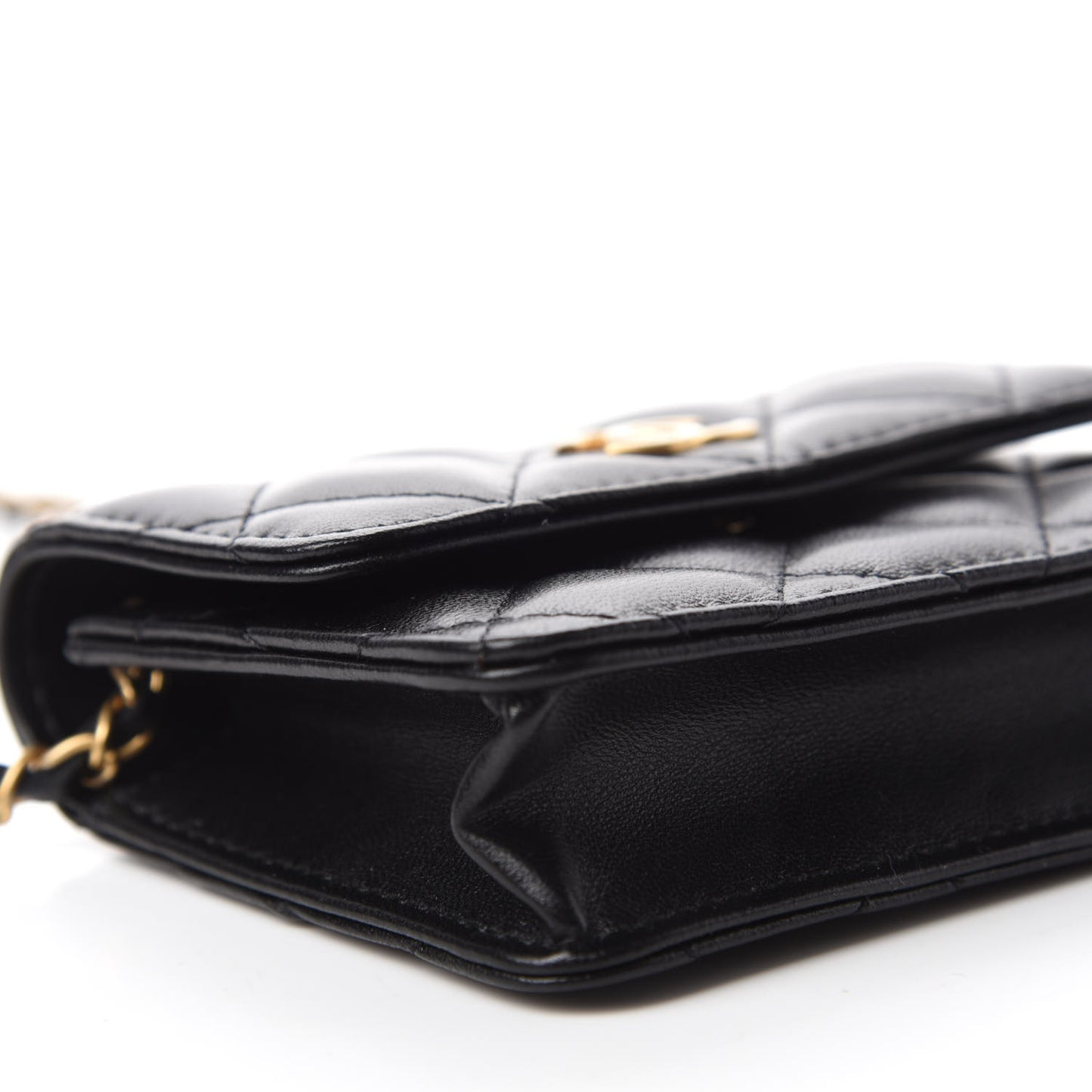 Lambskin Quilted Romance Clutch With Chain Black