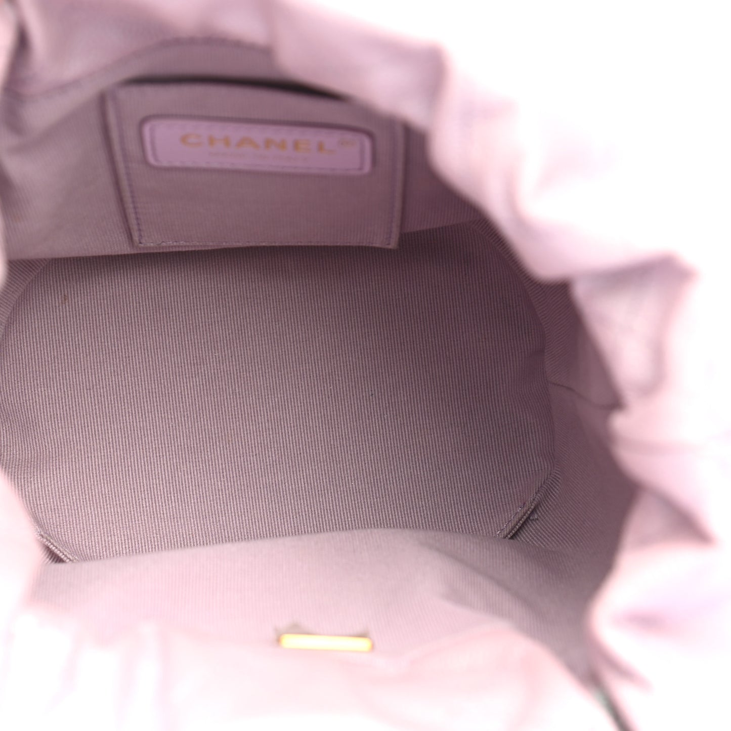 Iridescent Caviar Quilted My Perfect CC Bucket Drawstring Bag Pink