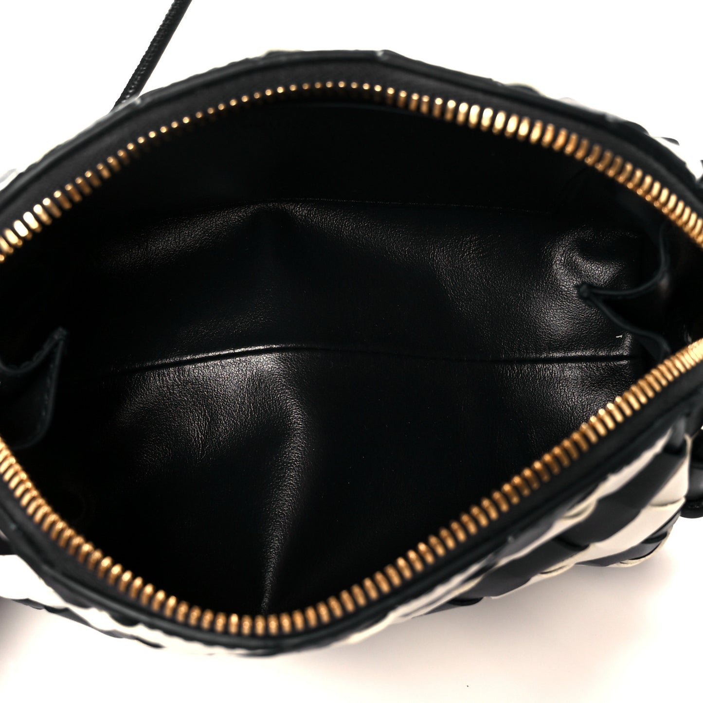 Nappa Intrecciato Striped Concert Pouch Space Chalk