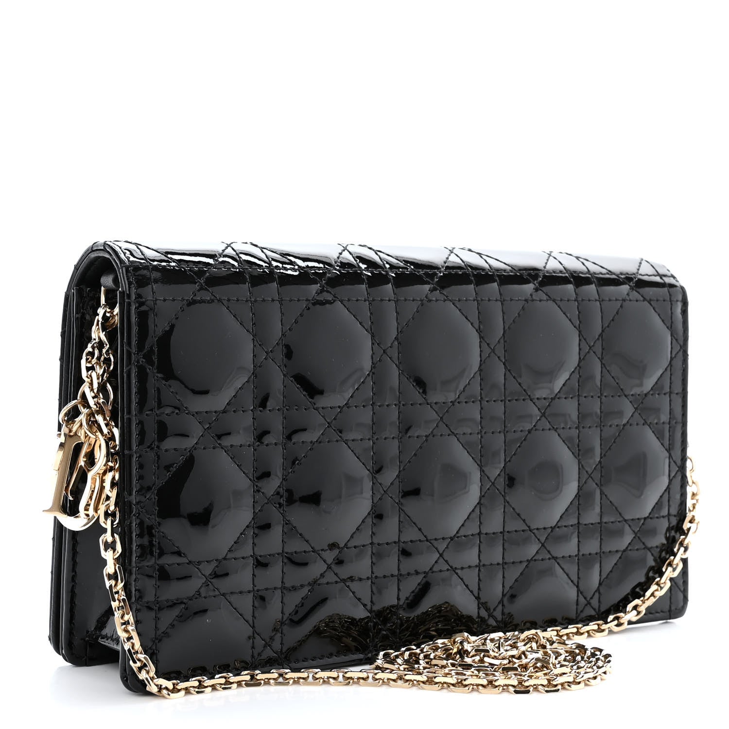 Christian Dior Patent Cannage Lady Dior Pouch Black 4 of 15
