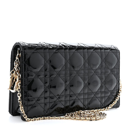 Christian Dior Patent Cannage Lady Dior Pouch Black 4 of 15