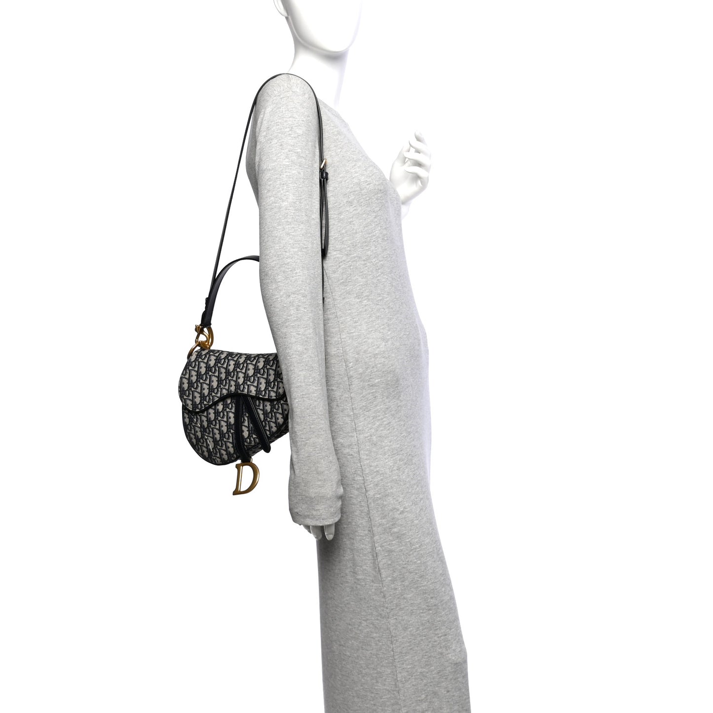 Oblique Saddle Bag With Strap Blue