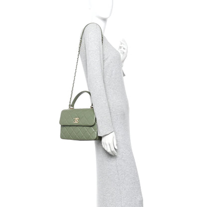 Chanel Lambskin Quilted Small Trendy CC Flap Dual Handle Bag Green 2 of 10