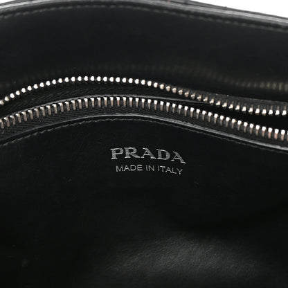 Prada Soft Calfskin Impunture Diagramme Tote Black 6 of 17