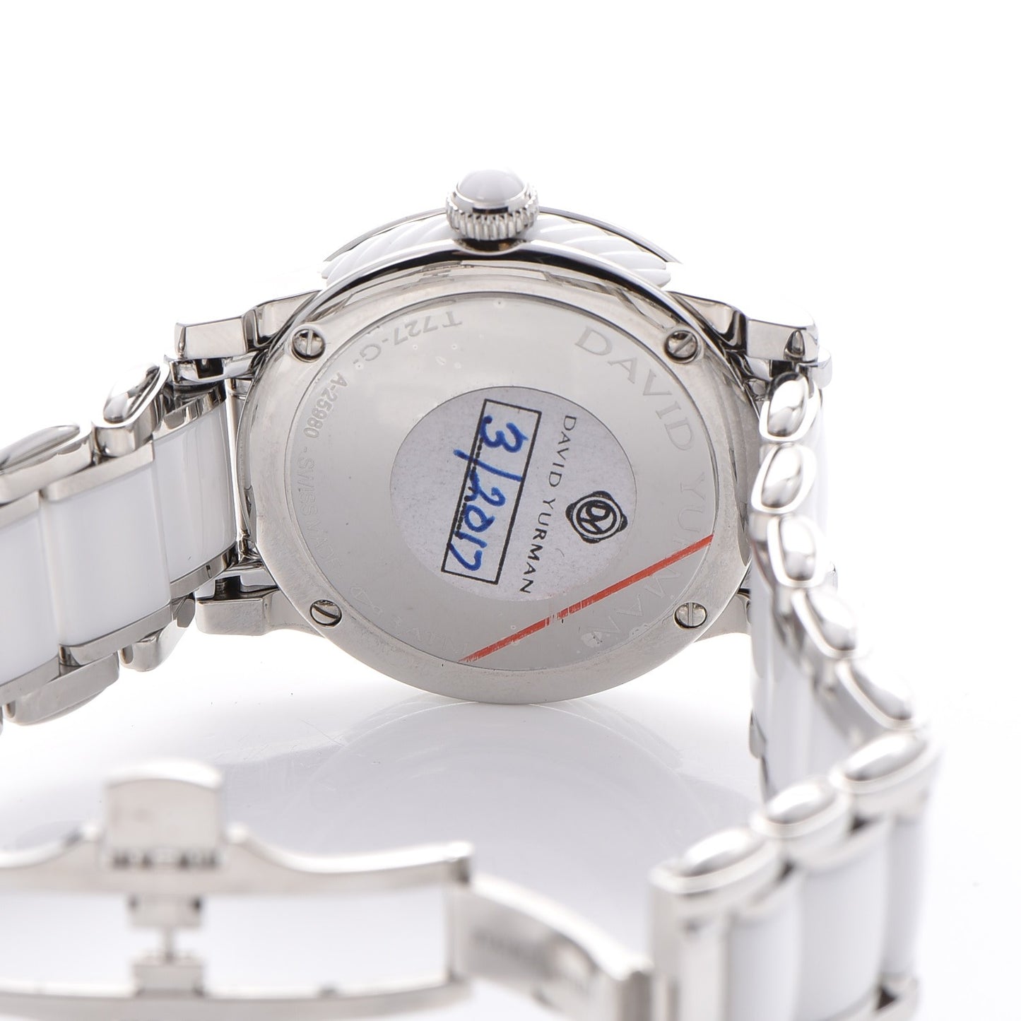 Stainless Steel Ceramic Diamond Bezel 34mm Classic Quartz Watch White