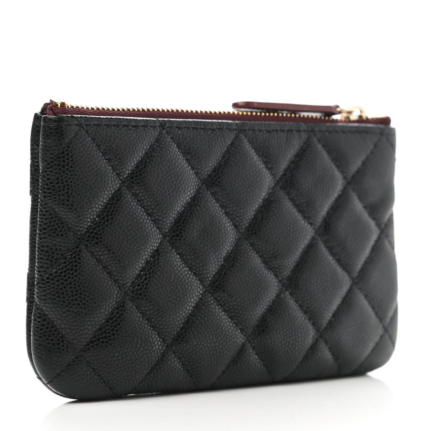 Caviar Quilted Small Cosmetic Case Black