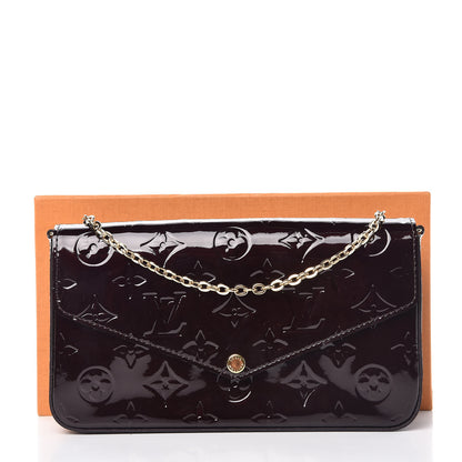Louis Vuitton Vernis Pochette Felicie Chain Wallet Amarante 13 of 13