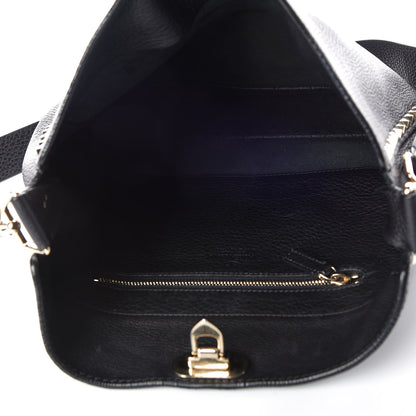 Valentino Garavani Pebbled Calfskin Large Rockstud Flip-Lock Messenger Bag Black 7 of 9