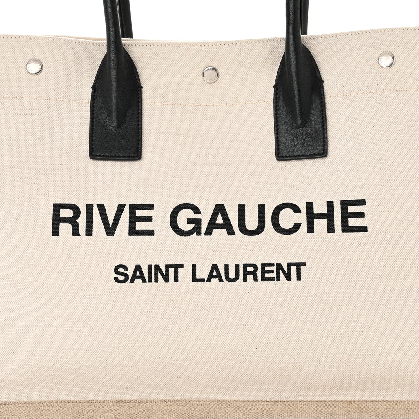 Linen Calfskin Small Rive Gauche Tote Optic White