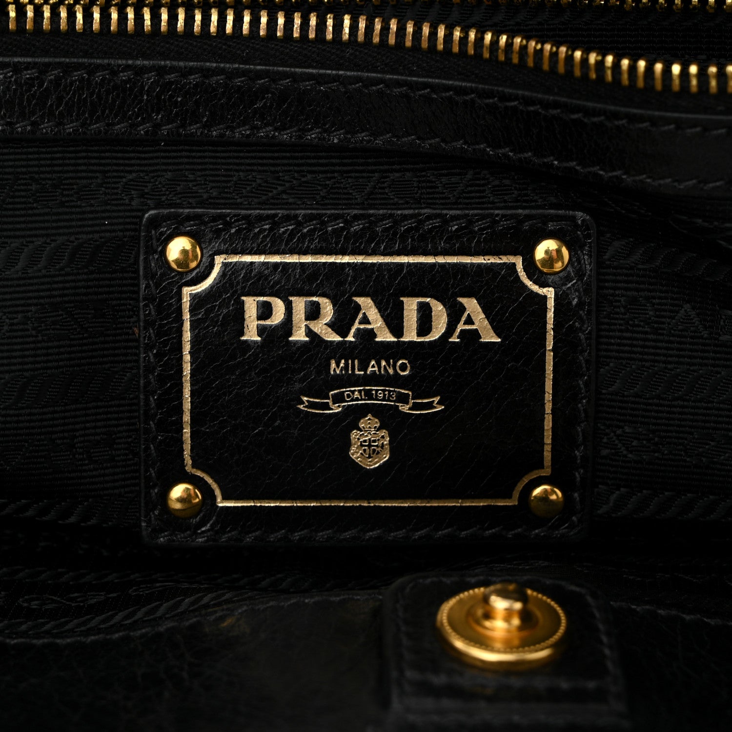 Prada Glace Calf Tote Black 7 of 12