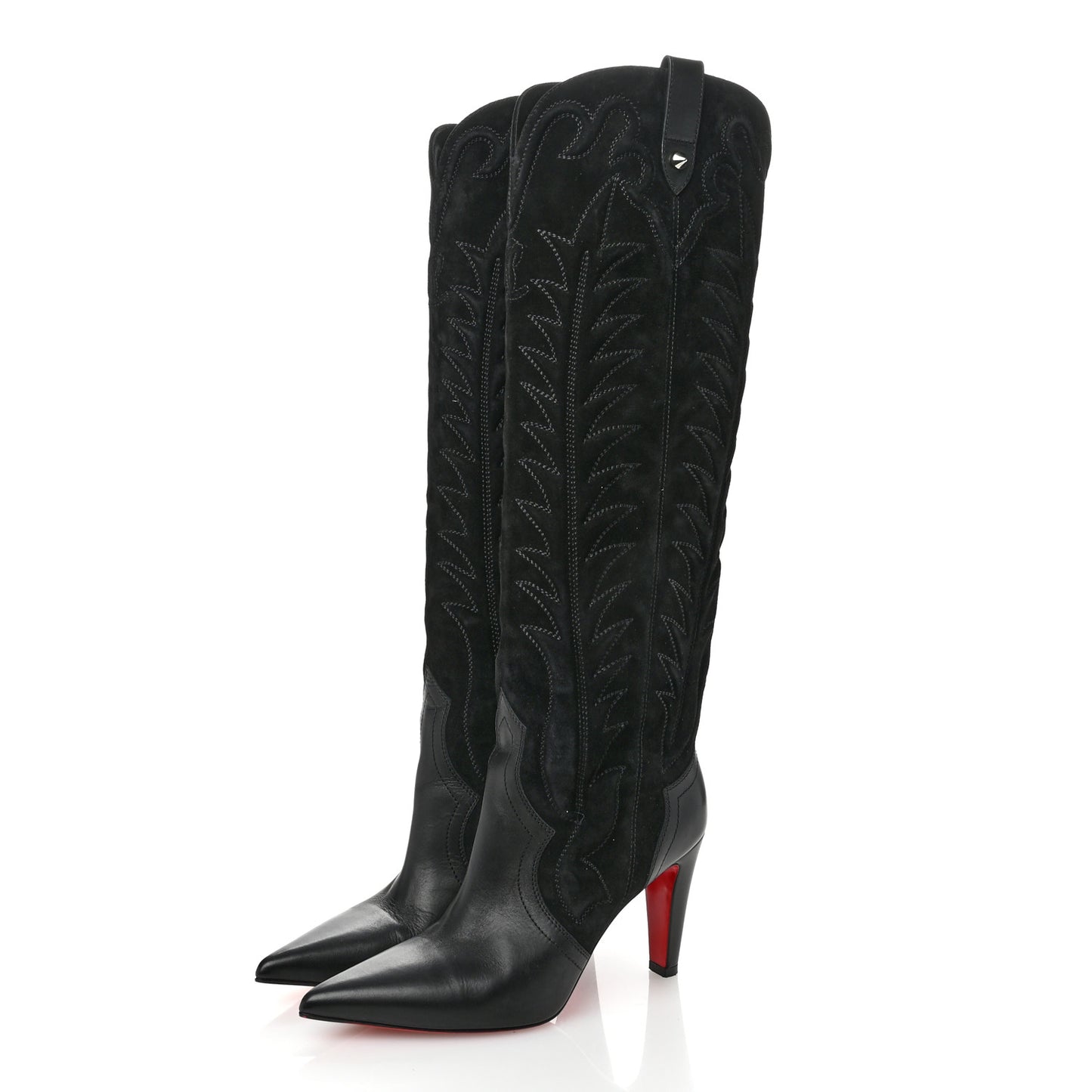 Calfskin Veau Velours Santia Botta 85 Tall Boots 39.5 Black