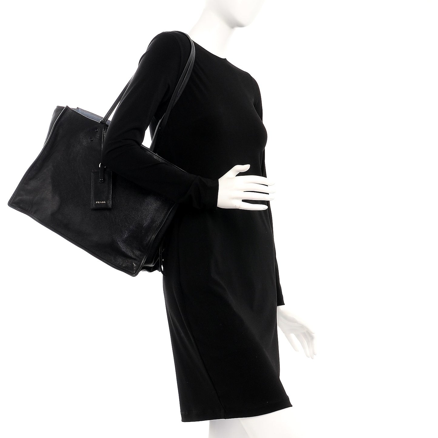 Glace Calf Etiquette Tote Black Astrale