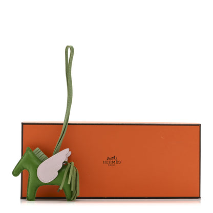 Hermes Milo Lambskin Grigri Rodeo Pegase Horse Bag Charm PM Vert Yucca Vert Criquet Mauve Pale 5 of 5
