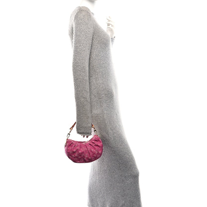 Louis Vuitton Monogram Denim Pochette Valley Fuchsia 2 of 10