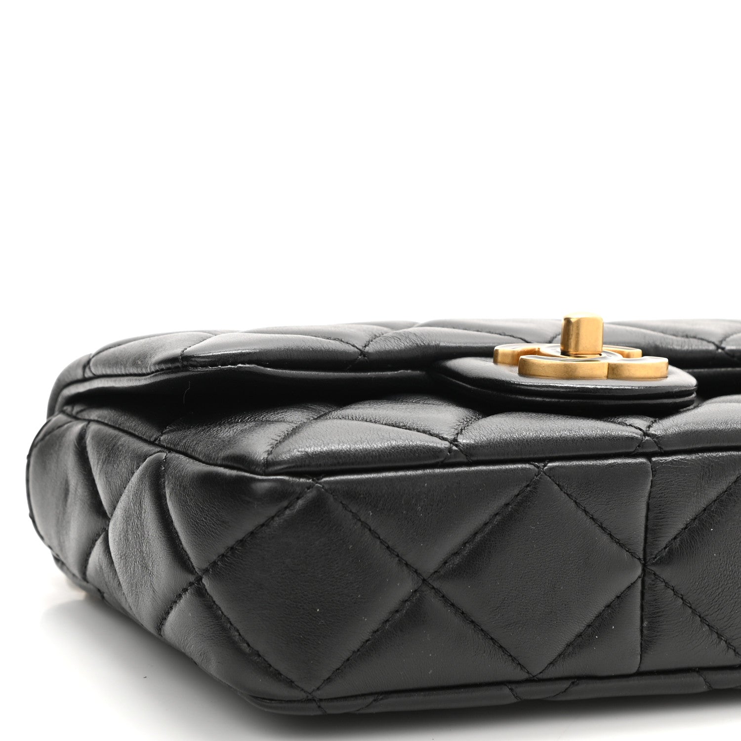 Chanel Lambskin Enamel Quilted Mini Pending CC Square Flap Black 10 of 11
