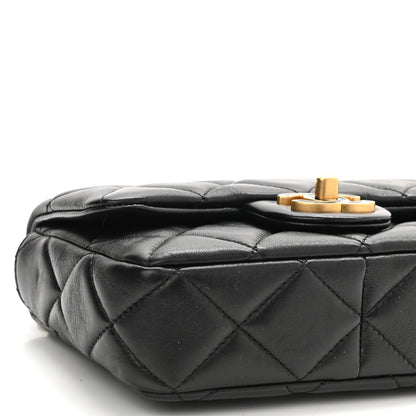 Chanel Lambskin Enamel Quilted Mini Pending CC Square Flap Black 10 of 11