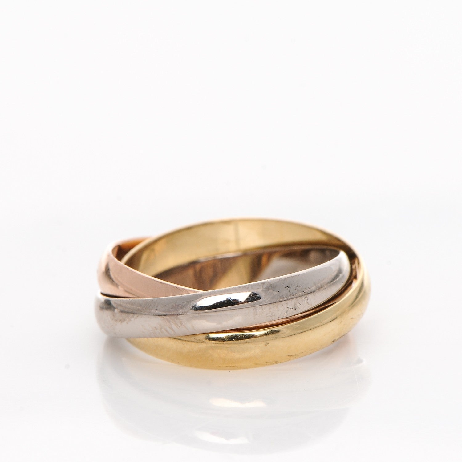 Cartier 18K Pink Yellow White Gold Small Trinity Ring 46 3.75 3 of 7