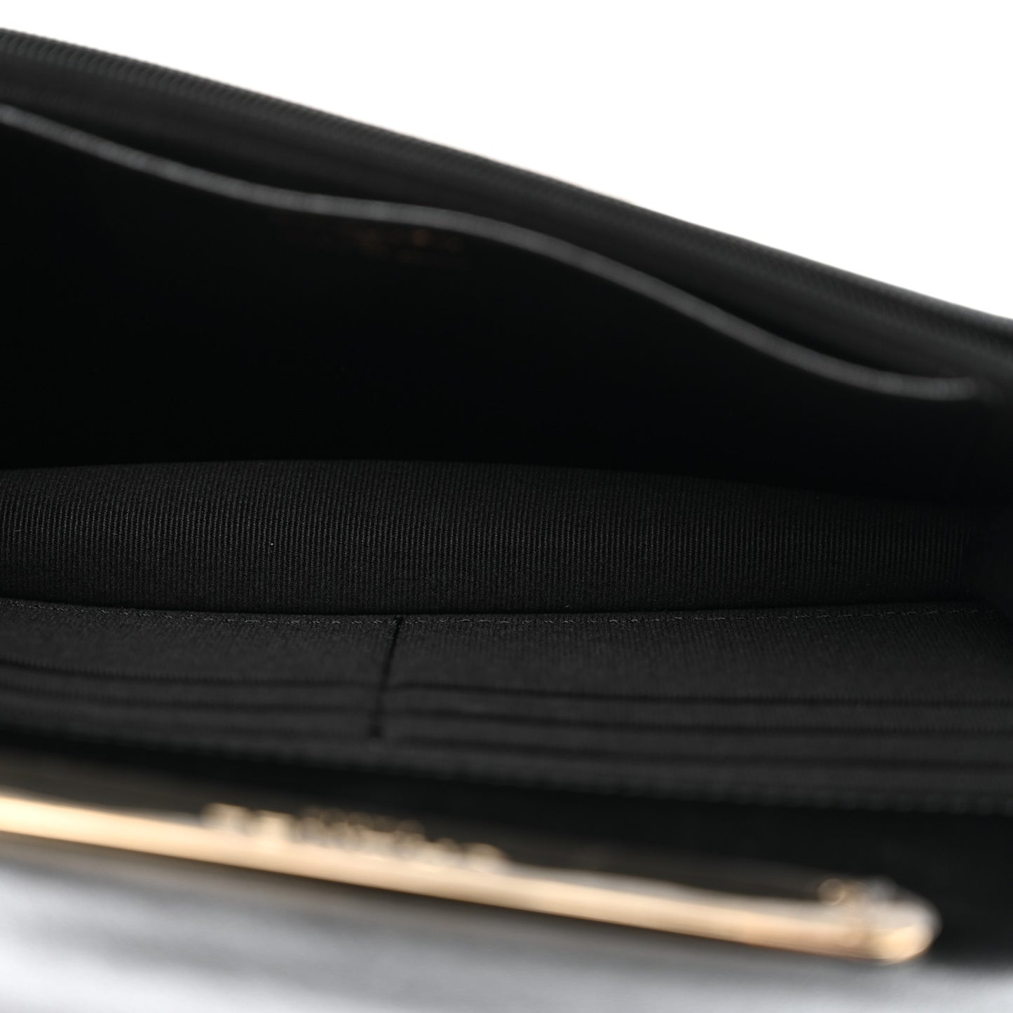 Lambskin Quilted Top Handle Wallet On Chain WOC Black