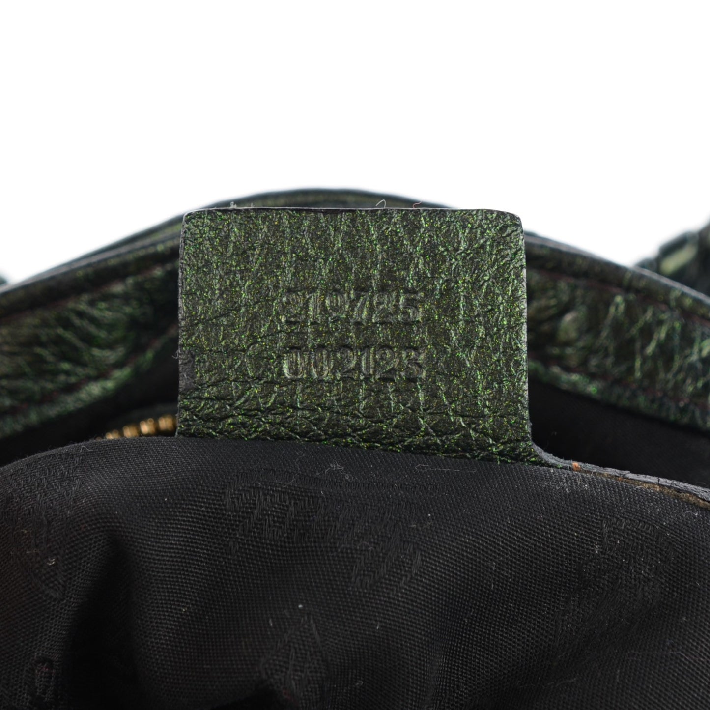 Metallic Pebbled Calfskin Medium New Jackie Shoulder Bag Green