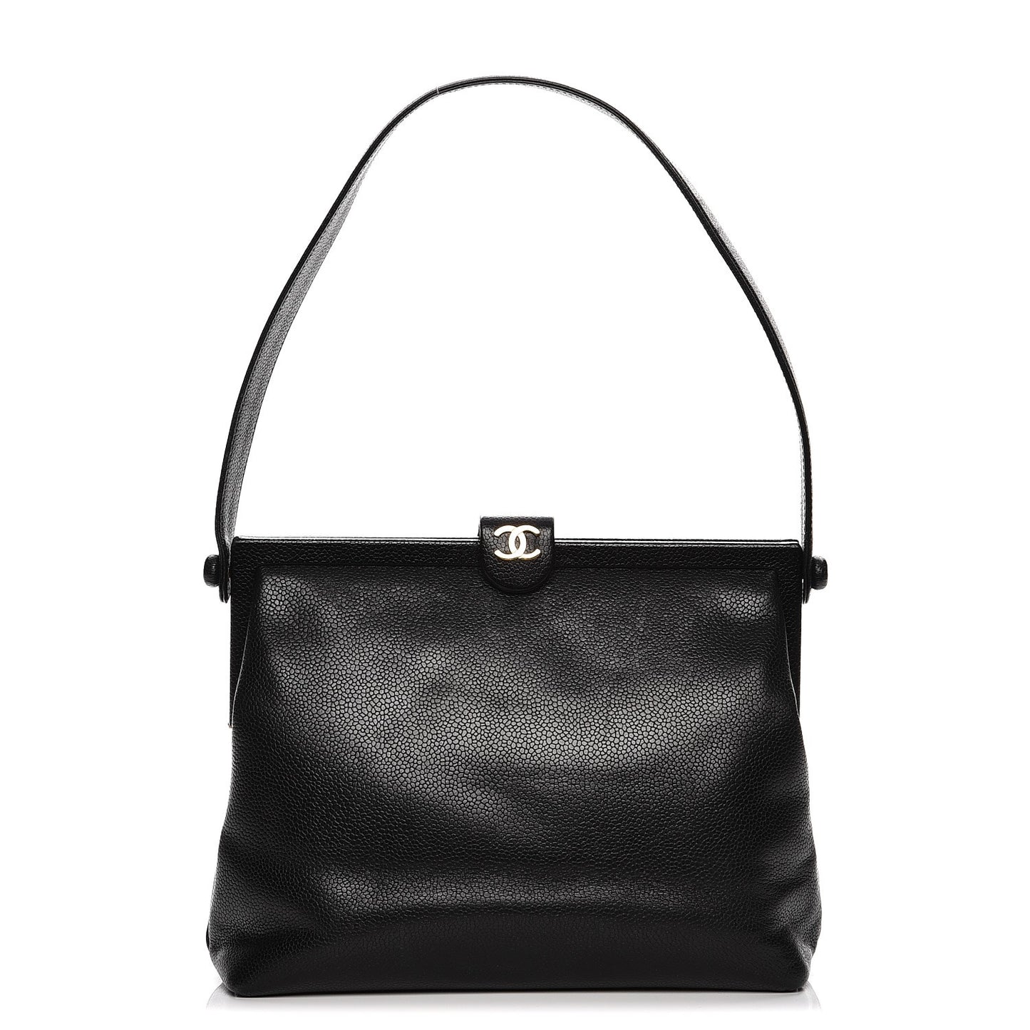 Caviar Frame Evening Bag Black