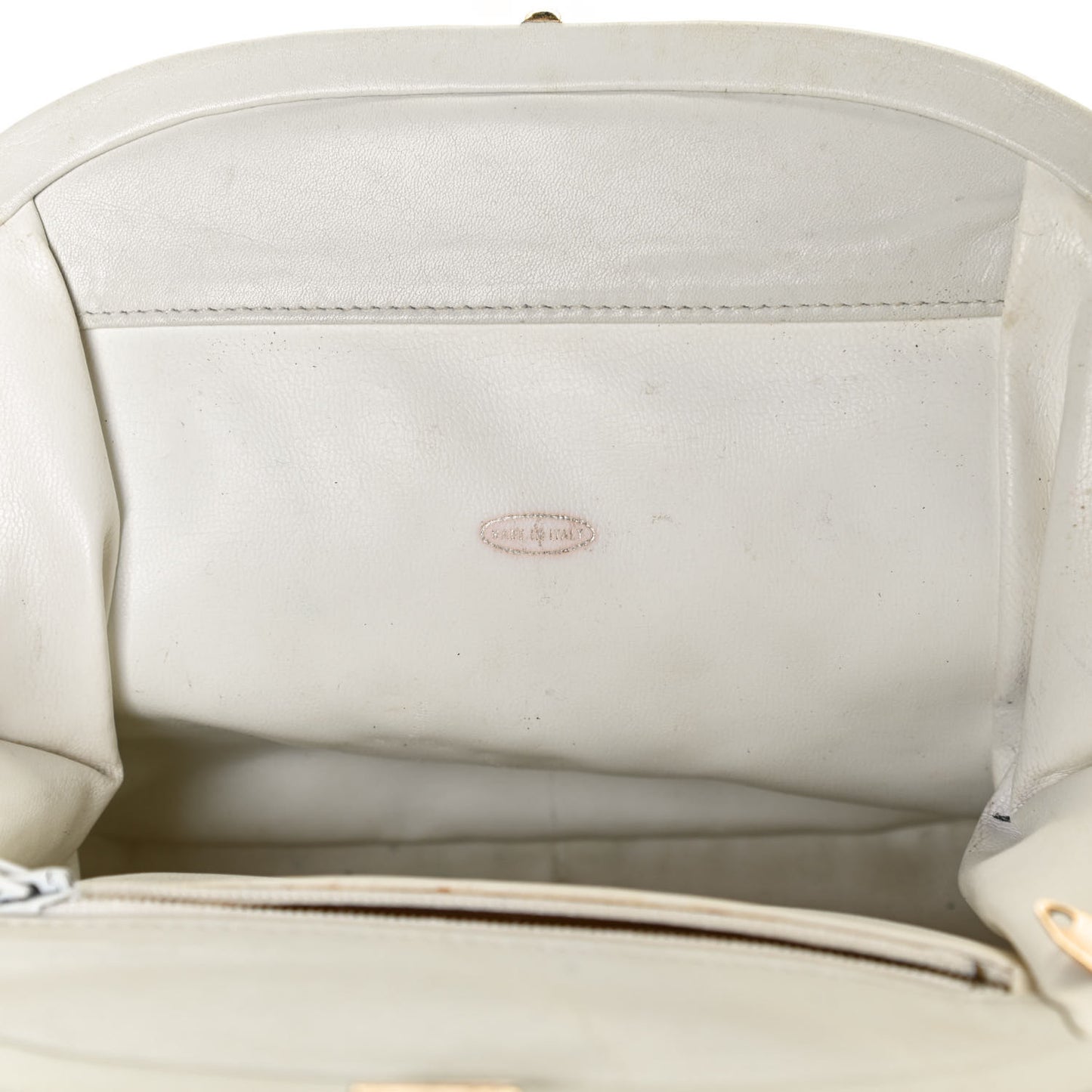 Lambskin Quilted CC Kiss Lock Evening Clutch White